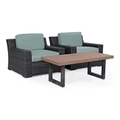 Beaufort 3pc Outdoor Wicker Seating Set With Coffee Table - Mist - Crosley 14 Beaufort 3pc Outdoor Wicker Seating Set With Coffee Table - Mist - Crosley -Sunnydaze Decor Store GUEST a48fbd5c 9a09 4967 a5c3 76e2a282ef17