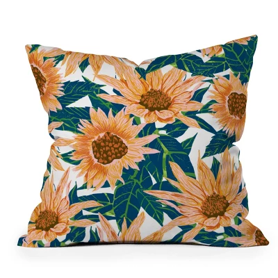 Sunflowers Outdoor Throw Pillow Orange/Blush - Deny Designs 8 Sunflowers Outdoor Throw Pillow Orange/Blush - Deny Designs - Image 6