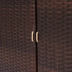 Teamson Home 39.5" Veronica Rolling Outdoor PE Rattan Bar Cart With Storage, Brown 20 Teamson Home 39.5" Veronica Rolling Outdoor PE Rattan Bar Cart With Storage, Brown -Sunnydaze Decor Store GUEST a51525a0 8611 4eb0 a42e fd98dabea34e