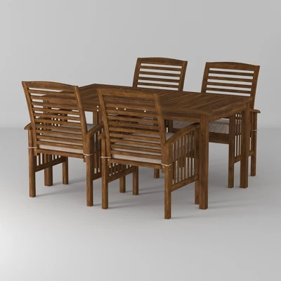 Ravenscroft 5pc Acacia Wood Patio Dining Set - Saracina Home 6 Ravenscroft 5pc Acacia Wood Patio Dining Set - Saracina Home - Image 4