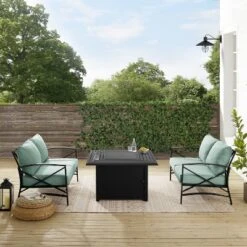 Kaplan 3pc Outdoor Conversation Set With Fire Table & 2 Loveseats - Mist - Crosley 21 Kaplan 3pc Outdoor Conversation Set With Fire Table & 2 Loveseats - Mist - Crosley -Sunnydaze Decor Store GUEST a59c9b26 4951 4344 8d4c 19e5a8f6d1a5