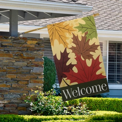 Northlight Red And Yellow Fall Leaves Welcome Outdoor House Flag 28" X 40" 4 Northlight Red And Yellow Fall Leaves Welcome Outdoor House Flag 28" X 40" - Image 2