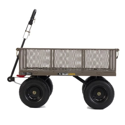 Gorilla Cart GORMP-12 5 Cubic Feet 1200 Pound Capacity Heavy Duty Durable Steel Multi Use Quick Dump Wagon Utility Cart W/ 2 In 1 Towing Handle, Gray 4 Gorilla Cart GORMP-12 5 Cubic Feet 1200 Pound Capacity Heavy Duty Durable Steel Multi Use Quick Dump Wagon Utility Cart W/ 2 In 1 Towing Handle, Gray - Image 2