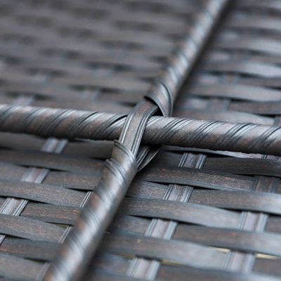 2pk Outdoor Rattan Ottomans With Cushions - Captiva Designs 6 2pk Outdoor Rattan Ottomans With Cushions - Captiva Designs - Image 4