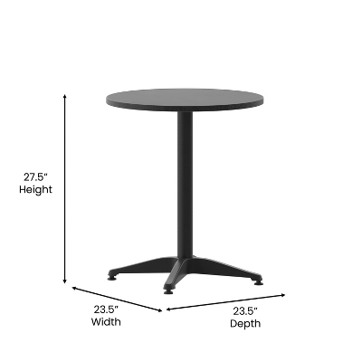 Emma And Oliver 23.5'' Round Aluminum Indoor-Outdoor Table Set With 2 Slat Back Chairs 11 Emma And Oliver 23.5'' Round Aluminum Indoor-Outdoor Table Set With 2 Slat Back Chairs - Image 9