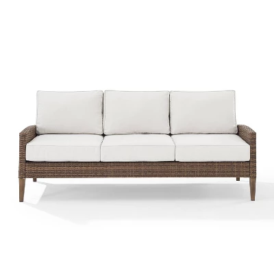 Capella Outdoor Wicker Sofa - Cream/Brown - Crosley 7 Capella Outdoor Wicker Sofa - Cream/Brown - Crosley - Image 5
