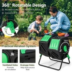 Costway Dual Chamber Compost Tumbler Outdoor Rotating Chamber Compost Bin 34.5 Gallon 16 Costway Dual Chamber Compost Tumbler Outdoor Rotating Chamber Compost Bin 34.5 Gallon -Sunnydaze Decor Store GUEST a9854585 5ce3 4949 830f 519cc6c77c7e