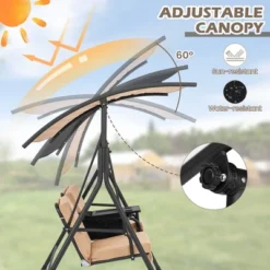 Costway 2-Person Canopy Porch Swing Padded Chair Cooler Bag Rotatable Tray TurquoiseBeigeBlack 17 Costway 2-Person Canopy Porch Swing Padded Chair Cooler Bag Rotatable Tray TurquoiseBeigeBlack -Sunnydaze Decor Store GUEST aa5a3544 636f 481a b0e6 79b2e50834e2