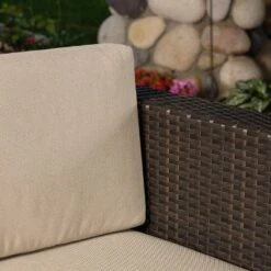 Puerta 6pc Wicker Seating Set - Dark Brown/Beige - Christopher Knight Home -Sunnydaze Decor Store GUEST aa5d353a def0 483a adf7 2d7c705c888e
