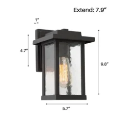 11" Metal/Glass Outdoor Wall Lamp Black - LNC -Sunnydaze Decor Store GUEST ab0a2a8c ef0e 44d0 b4c3 442c6cf04008