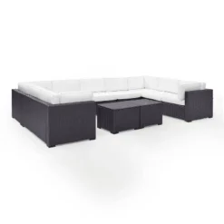 Biscayne 7pc Outdoor Wicker Sectional Set With 2 Coffee Tables & 4 Corner Seats White - Crosley 12 Biscayne 7pc Outdoor Wicker Sectional Set With 2 Coffee Tables & 4 Corner Seats White - Crosley -Sunnydaze Decor Store GUEST ac3a1ce1 c06a 4e20 bf4d a834e256e06c