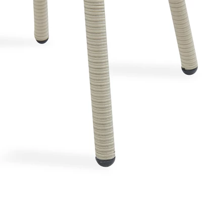 All-Weather Wicker Haven Outdoor Accent Table With Storage Beige - Alaterre Furniture 6 All-Weather Wicker Haven Outdoor Accent Table With Storage Beige - Alaterre Furniture - Image 4