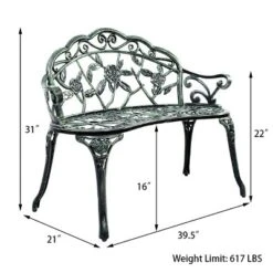 Antique Aluminum Bench Patio Garden Chair Porch Cast For Outdoor Green 13 Antique Aluminum Bench Patio Garden Chair Porch Cast For Outdoor Green -Sunnydaze Decor Store GUEST acbb2d26 e5b8 4f1d 8496 7911dfe75ea1