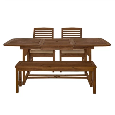 Ravenscroft 4pc Extendable Acacia Wood Outdoor Dining Set - Saracina Home 10 Ravenscroft 4pc Extendable Acacia Wood Outdoor Dining Set - Saracina Home - Image 8