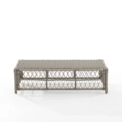Thatcher Outdoor Rectangular Coffee Table Creme/Driftwood - Crosley -Sunnydaze Decor Store GUEST ad8a78bf 4a7f 4d44 b49d 179e84ff7390