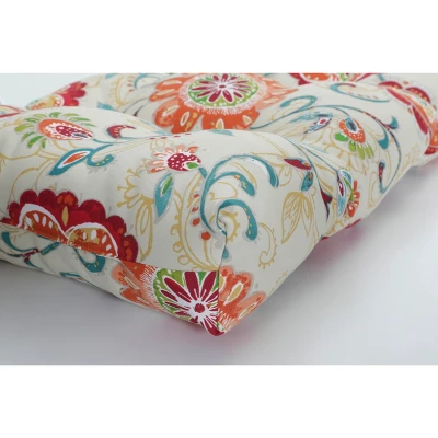 Outdoor/Indoor Blown Bench Cushion Fanfare Sonoma - Pillow Perfect 3 Outdoor/Indoor Blown Bench Cushion Fanfare Sonoma - Pillow Perfect