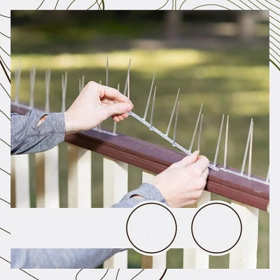 BIRD BLINDER 13" Plastic Bird Spikes - Polycarbonate Deterrent For Pigeons And Other Small Birds, White Set Of 15 4 BIRD BLINDER 13" Plastic Bird Spikes - Polycarbonate Deterrent For Pigeons And Other Small Birds, White Set Of 15 - Image 2
