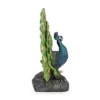 Techko Maid Peacock Proud Solar Outdoor Garden Statue Decor With Spotlight