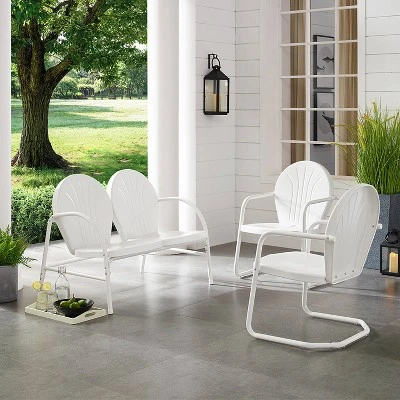 Griffith 3pc Outdoor Seating Set - White - Crosley 3 Griffith 3pc Outdoor Seating Set - White - Crosley