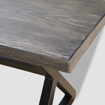 Rolando Rectangular Aluminum Dining Table - Brown - Christopher Knight Home 5 Rolando Rectangular Aluminum Dining Table - Brown - Christopher Knight Home - Image 3