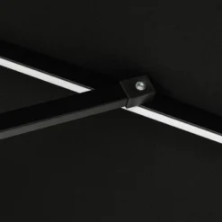 9' X 9' Mirage II Fiesta Market Patio Umbrella With Solar LED Tube Lights Black - Island Umbrella -Sunnydaze Decor Store GUEST b04b23f3 4940 4748 a163 5ce47969c14a