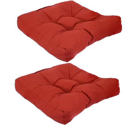 Sunnydaze Decor Sunnydaze Indoor/Outdoor Square Tufted Patio Chair Seat And Back Cushions - 20" - 2pk 11 Sunnydaze Decor Sunnydaze Indoor/Outdoor Square Tufted Patio Chair Seat And Back Cushions - 20" - 2pk - Image 9