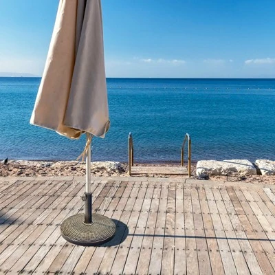 Tangkula 18" Patio Resin Umbrella Base, 24 LBS Outdoor Heavy Duty Round Umbrella Base 4 Tangkula 18" Patio Resin Umbrella Base, 24 LBS Outdoor Heavy Duty Round Umbrella Base - Image 2