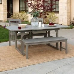 Ravenscroft 4pc Extendable Acacia Wood Outdoor Dining Set - Saracina Home 14 Ravenscroft 4pc Extendable Acacia Wood Outdoor Dining Set - Saracina Home -Sunnydaze Decor Store GUEST b20e0fe7 9276 456a 86ae 1099a38eba59