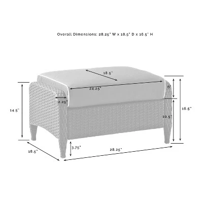Kiawah 4pc Outdoor Wicker Conversation Set With 2 Arm Chairs & 2 Ottomans Blue - Crosley 12 Kiawah 4pc Outdoor Wicker Conversation Set With 2 Arm Chairs & 2 Ottomans Blue - Crosley - Image 10
