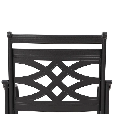 7pc Outdoor Dining Set With 6 Chairs With Seat & Back Cushions & Metal Rectangle Table With Umbrella Hole - Captiva Designs 10 7pc Outdoor Dining Set With 6 Chairs With Seat & Back Cushions & Metal Rectangle Table With Umbrella Hole - Captiva Designs - Image 8