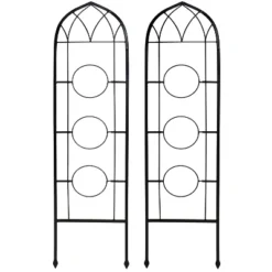 Sunnydaze Decor Sunnydaze 2-Piece Arched Climbing Plants Wall Trellis With Flower Pot Supports -Sunnydaze Decor Store GUEST b3af8a05 162e 498b 90a4 c44d862f7df5