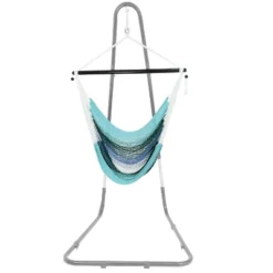 Sunnydaze Decor Sunnydaze Polyester Rope Hanging Caribbean-Style Hammock Chair Swing For Patio, Porch, Or Yard - Lagoon Stripes 12 Sunnydaze Decor Sunnydaze Polyester Rope Hanging Caribbean-Style Hammock Chair Swing For Patio, Porch, Or Yard - Lagoon Stripes -Sunnydaze Decor Store GUEST b3dc6a27 1153 4467 8ae7 bfd1abc00a3b