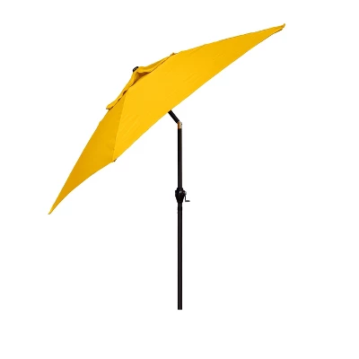 9' X 9' Aluminum Market Patio Umbrella With Crank Lift And Push Button Tilt Yellow - Astella 4 9' X 9' Aluminum Market Patio Umbrella With Crank Lift And Push Button Tilt Yellow - Astella - Image 2