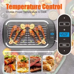 Litifo Smokeless Grill, Portable Electric Grill With Non-Stick Coating Black -Sunnydaze Decor Store GUEST b630e014 848e 498b a1ea 3f969c1f3631