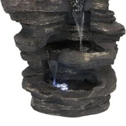 Sunnydaze Decor Sunnydaze 39"H Electric Polystone Rock Falls Waterfall Outdoor Water Fountain With LED Lights -Sunnydaze Decor Store GUEST b6e0a5df 5a2a 412a bebf 92bfeb9f7e4e