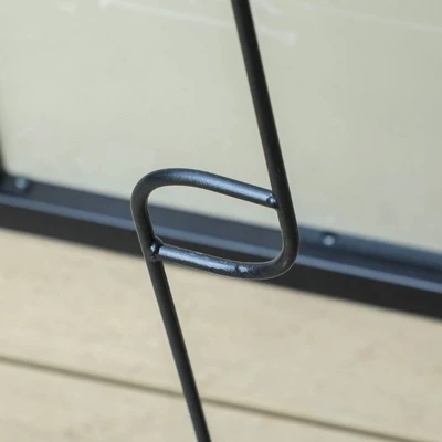 7pc Outdoor Dining Set With Swivel Chairs With Cushions & Faux Wood Table With Umbrella Hole - Captiva Designs 9 7pc Outdoor Dining Set With Swivel Chairs With Cushions & Faux Wood Table With Umbrella Hole - Captiva Designs - Image 7