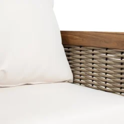 Burchett Outdoor Acacia Wood 4 Seater Chat Set With Cushions - Teak/Brown/Beige - Christopher Knight Home -Sunnydaze Decor Store GUEST b76f7c95 282b 424e 8b2f e99896d73bc2