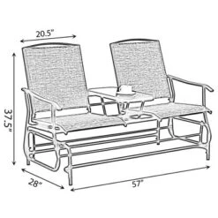 Gardenised Two Person Outdoor Double Swing Glider Chair Set With Center Tempered Glass Table, Loveseat Lawn Rocker Bench 14 Gardenised Two Person Outdoor Double Swing Glider Chair Set With Center Tempered Glass Table, Loveseat Lawn Rocker Bench -Sunnydaze Decor Store GUEST b783c877 f723 4137 8fb5 3f00134c8c1d
