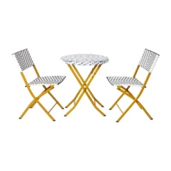 Emma And Oliver Three Piece Folding French Bistro Set In PE Rattan With Metal Frames For Indoor And Outdoor Use 28 Emma And Oliver Three Piece Folding French Bistro Set In PE Rattan With Metal Frames For Indoor And Outdoor Use -Sunnydaze Decor Store GUEST b7c07b12 0cf4 4874 addc bd8b8dfa67ae