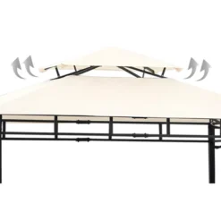 SUGIFT 12 Ft. X 4.3 Ft. Iron Double Tiered Backyard Patio BBQ Grill Gazebo With Bar Counters -Sunnydaze Decor Store GUEST b81f3049 9bd7 4e87 ab0b 36908f1c8440