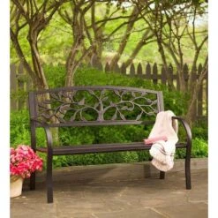 Plow & Hearth Tree Of Life Metal Garden Bench, In Black 7 Plow & Hearth Tree Of Life Metal Garden Bench, In Black -Sunnydaze Decor Store GUEST b93d3340 fdae 48cb ae6c 9d26b9e9c3b2