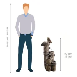 Teamson Home Outdoor Tiered Pelican And Wooden Post Waterfall Fountain, Brown -Sunnydaze Decor Store GUEST b9dbbc23 a3ea 4a91 8454 2b87ee9909b9