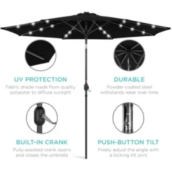 Best Choice Products 10ft Solar LED Lighted Patio Umbrella W/ Tilt Adjustment, UV-Resistant Fabric -Sunnydaze Decor Store GUEST b9f1b823 cd64 4c12 a621 425c9ec5c2ef