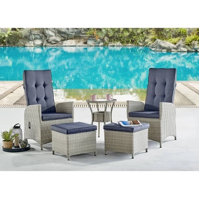 All-Weather Wicker Haven Outdoor Accent Table With Storage Beige - Alaterre Furniture 7 All-Weather Wicker Haven Outdoor Accent Table With Storage Beige - Alaterre Furniture - Image 5