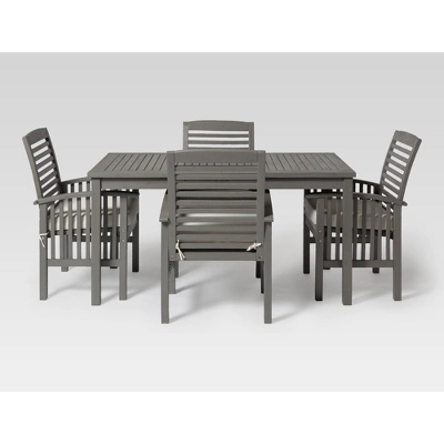 Ravenscroft 5pc Acacia Wood Patio Dining Set - Saracina Home 11 Ravenscroft 5pc Acacia Wood Patio Dining Set - Saracina Home - Image 9
