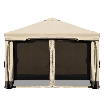 Patio Gazebo Aluminum Outdoor Tent Shelter Canopy With Privacy Curtain And Netting 10 Patio Gazebo Aluminum Outdoor Tent Shelter Canopy With Privacy Curtain And Netting - Image 8