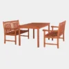 Malibu 3pc Rectangle Wood Outdoor Patio Dining Set - Tan - Vifah 1 Malibu 3pc Rectangle Wood Outdoor Patio Dining Set - Tan - Vifah -Sunnydaze Decor Store GUEST bbec810f 1097 44b7 8b8a 3f852328ce10
