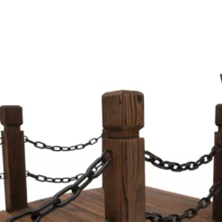 Outsunny 5 Ft Wooden Garden Bridge Arc Footbridge With Metal Chain Railings & Solid Fir Construction, Stained Wood 11 Outsunny 5 Ft Wooden Garden Bridge Arc Footbridge With Metal Chain Railings & Solid Fir Construction, Stained Wood -Sunnydaze Decor Store GUEST bbf68fbc eef0 4414 b1f4 2bdc4ae5a107