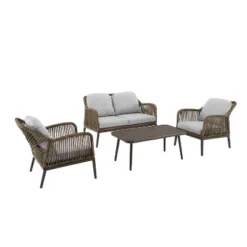 Haven 4pc Outdoor Wicker Conversation Set - Light Gray - Crosley 25 Haven 4pc Outdoor Wicker Conversation Set - Light Gray - Crosley -Sunnydaze Decor Store GUEST bc2f423b 4dc4 4aa7 81ff 143b013fd040
