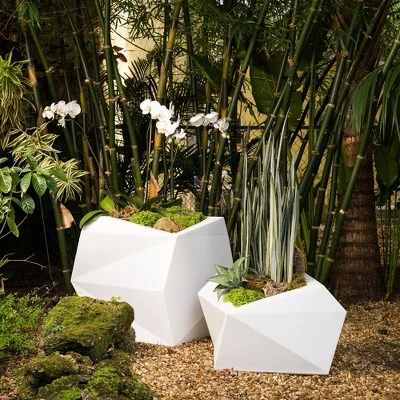 Crescent Garden 26" Wide Origami Plastic Novelty Planters 3 Crescent Garden 26" Wide Origami Plastic Novelty Planters - Image 2